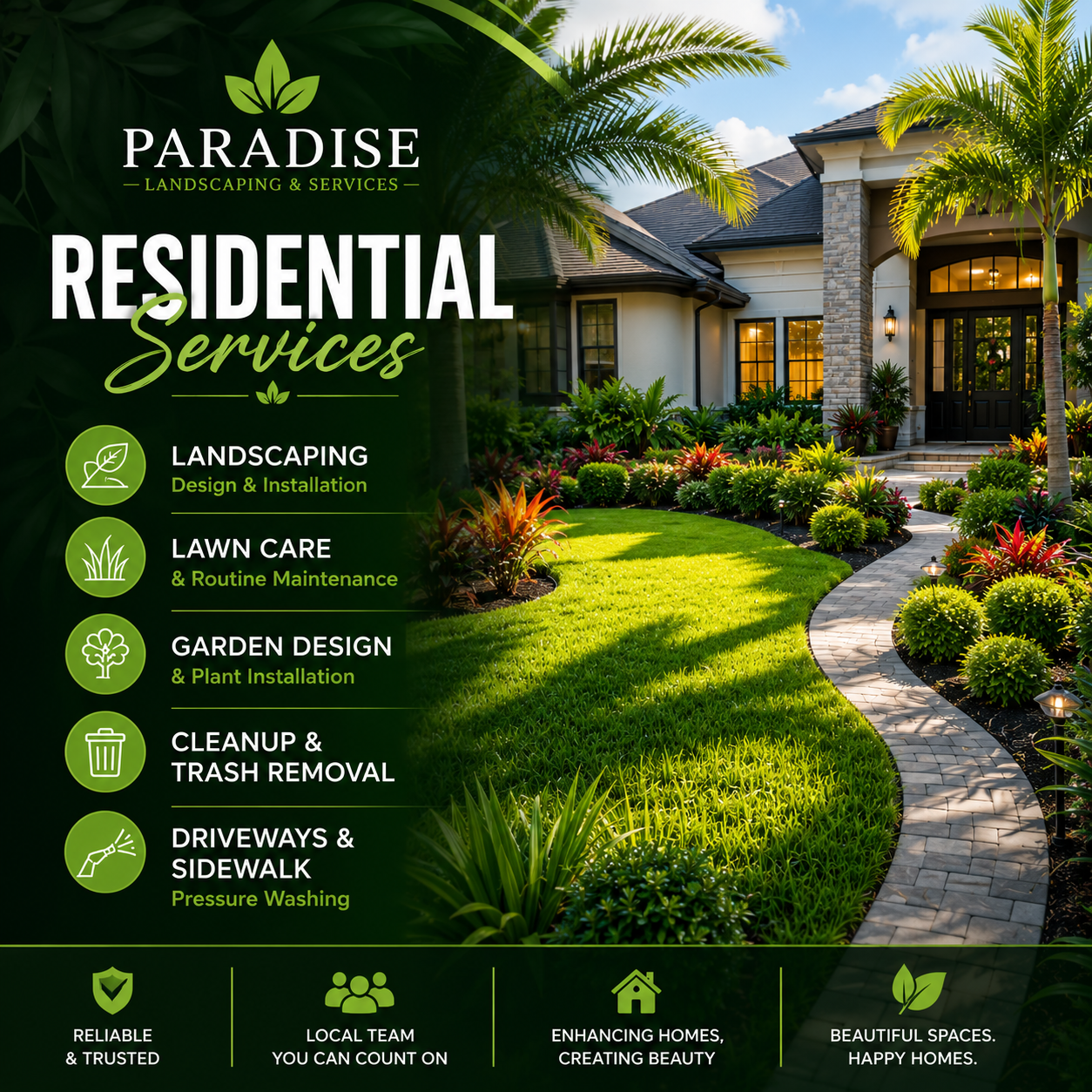 PARADISE LANDSCAPING & RESIDENTIAL SERVICES