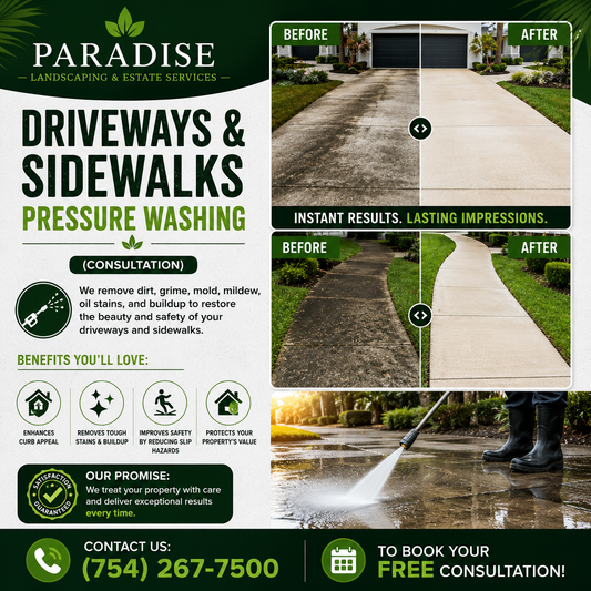 DRIVEWAYS & SIDEWALK PRESSURE WASHING (Consultation)
